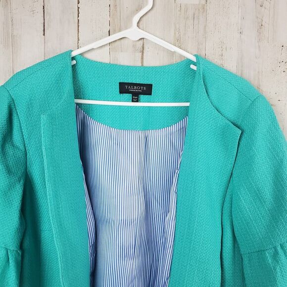 Talbots Blazer Jacket Aqua Blue Size 16 wp - Picture 4 of 9